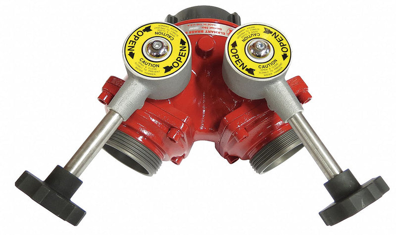 Elkhart Wye Fire Hose Ball Valve, Inlet Size 2 1/2 in FNST, Outlet Size 2-1/2 in x 2-1/2 in MNST x MNST - B-97-A
