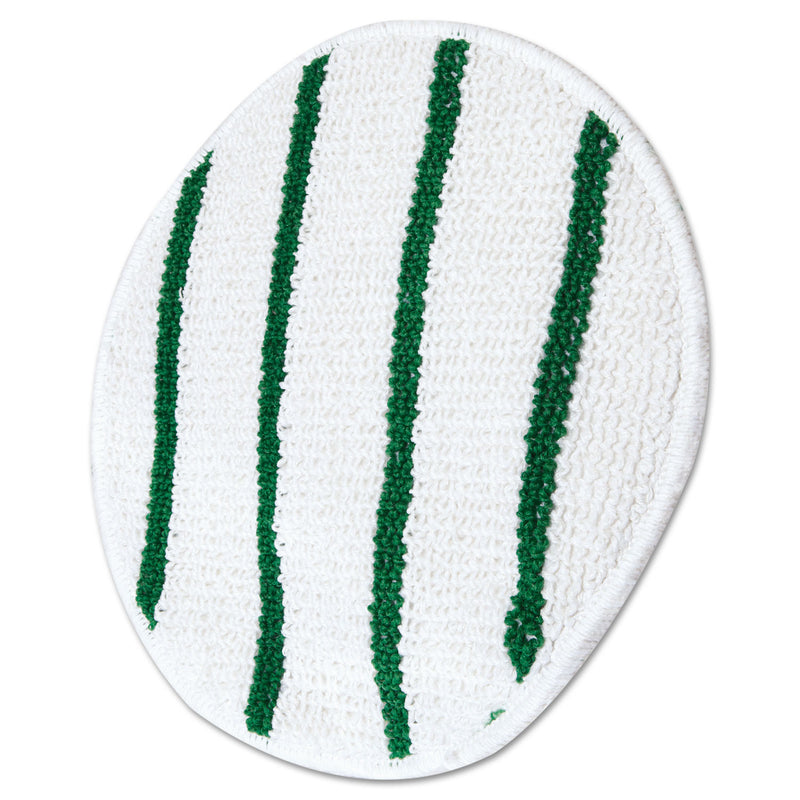Rubbermaid Low Profile Scrub-Strip Carpet Bonnet, 17" Diameter, White/Green - RCPP267