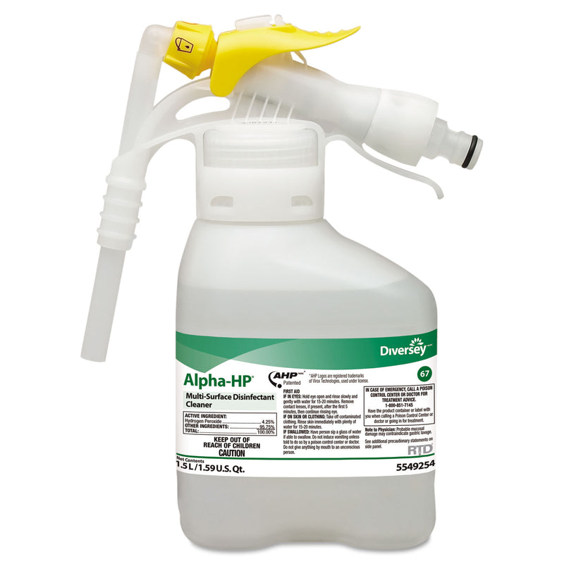 Diversey Alpha-Hp Multi-Surface Disinfectant Cleaner, Citrus Scent, 1.5L Spray Bottle Uom - DVO5549254