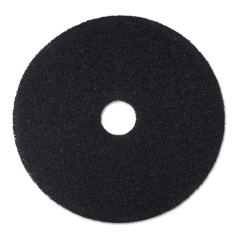 3M Low-Speed Stripper Floor Pad 7200, 15" Diameter, Black, 5/Carton - MMM08377