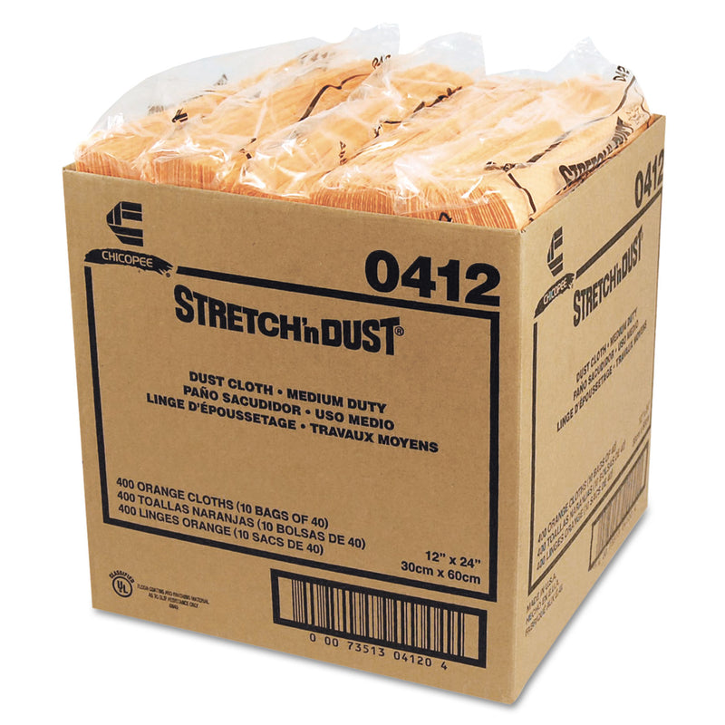 Chix Stretch 'N Dust Cloths, 11 5/8 X 24, Yellow, 40 Cloths/Pack, 10 Packs/Carton - CHI0412