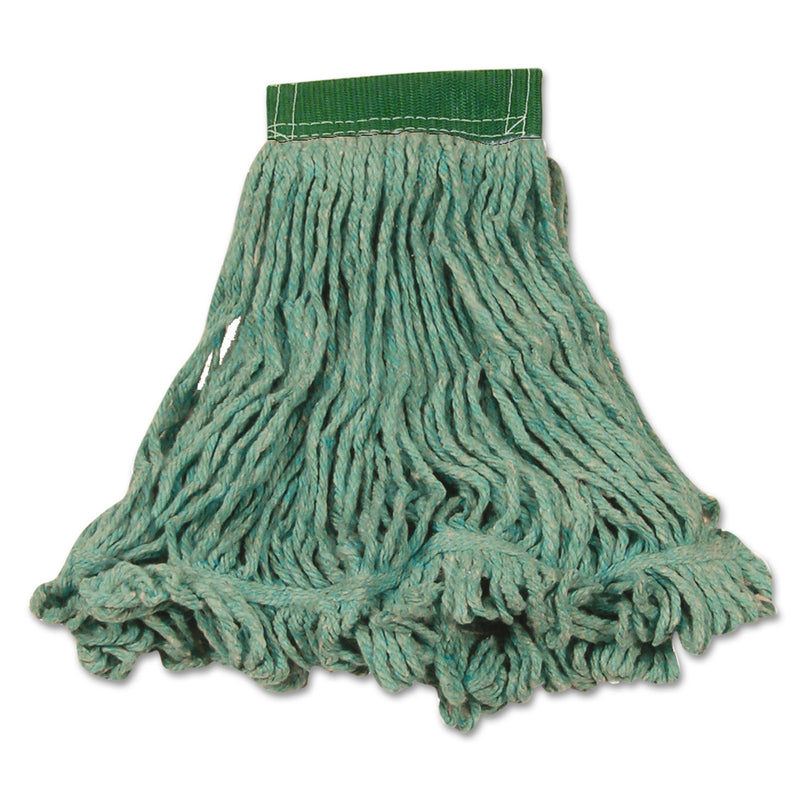 Rubbermaid Super Stitch Blend Mop Heads, Cotton/Synthetic, Green, Medium - RCPD212GRE
