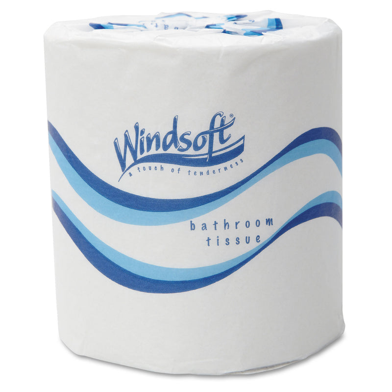 Windsoft Bath Tissue, Septic Safe, 2-Ply, White, 4.5 X 3, 500 Sheets/Roll, 48 Rolls/Carton - WIN2405
