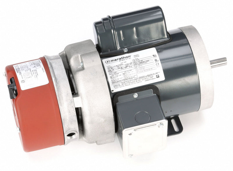 Marathon Motors 1/2 HP Brake Motor,Capacitor-Start,1725 Nameplate RPM,115/208-230 Voltage,Frame 56C - 056C17F5353