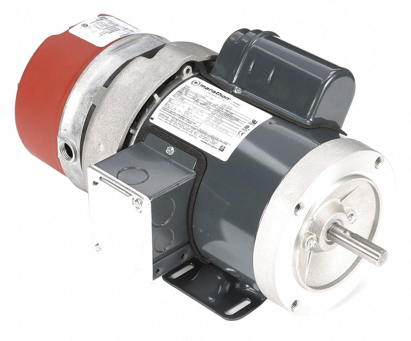 Marathon Motors 1/2 HP Brake Motor,Capacitor-Start,1725 Nameplate RPM,115/208-230 Voltage,Frame 56C - 056C17F5353