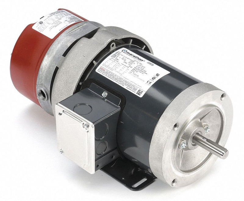 Marathon Motors 1/3 HP Brake Motor,3-Phase,1725 Nameplate RPM,208-230/460 Voltage,Frame 56C - 056T17F5348