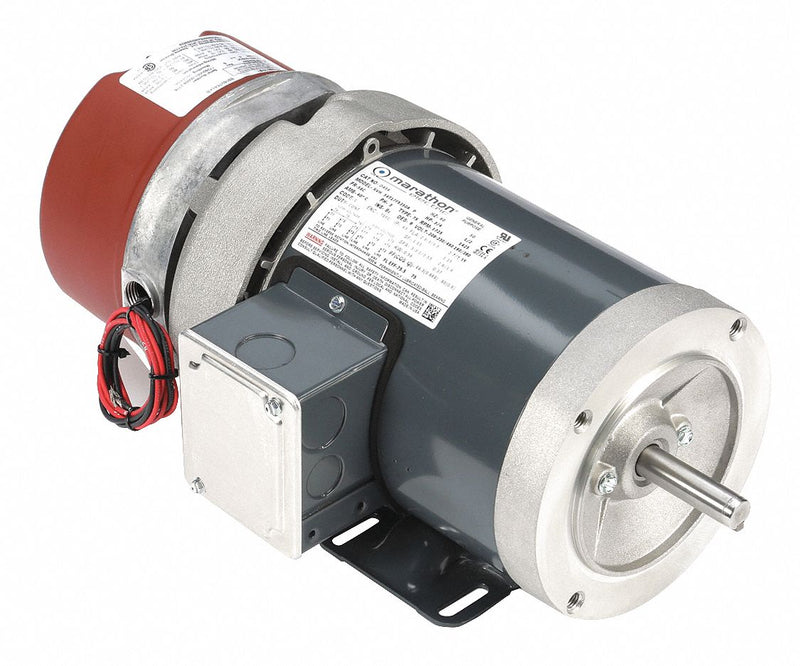 Marathon Motors 3/4 HP Brake Motor,3-Phase,1725 Nameplate RPM,208-230/460 Voltage,Frame 56C - 056T17F5350