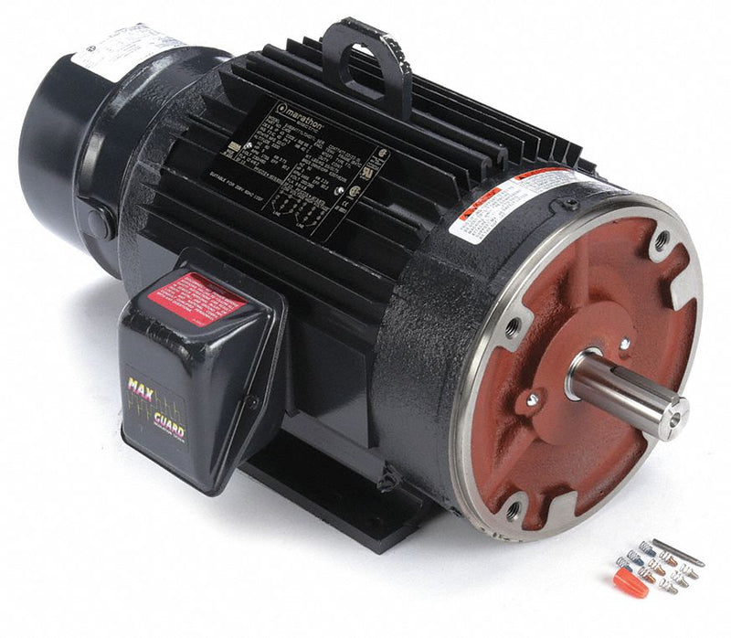 Marathon Motors 5 HP Brake Motor,3-Phase,1755 Nameplate RPM,208-230/460 Voltage,Frame 184TC - 184TTTL7041