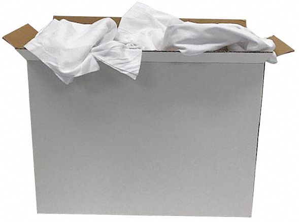 Tough Guy Cloth Rag, T-Shirt, White, Varies, 25 lb - 16M204