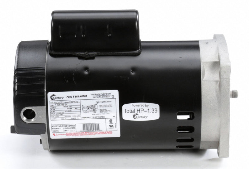 Century 3/4 HP Pool and Spa Pump Motor, Capacitor-Start, 115/208-230V, 56Y Frame - HSQ1072