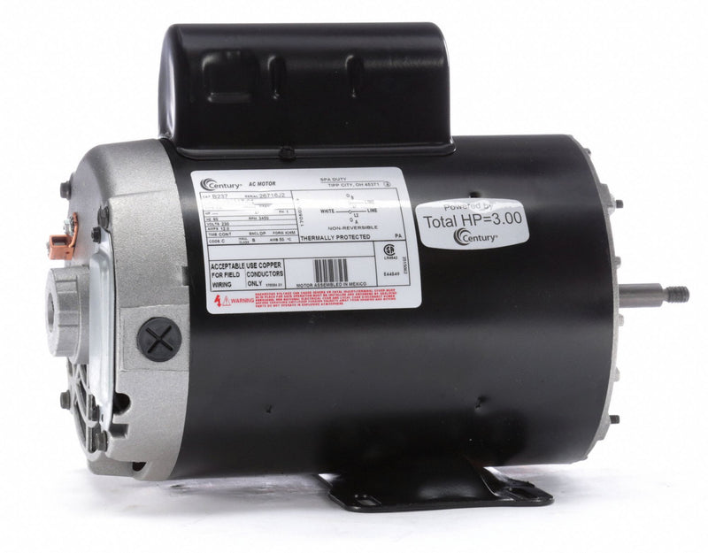 Century 3 HP Pool and Spa Pump Motor, Permanent Split Capacitor, 230V, 56Y Frame - B237