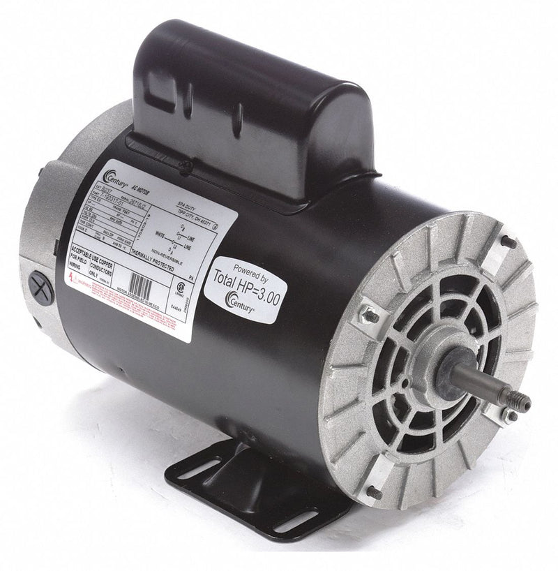 Century 3 HP Pool and Spa Pump Motor, Permanent Split Capacitor, 230V, 56Y Frame - B237