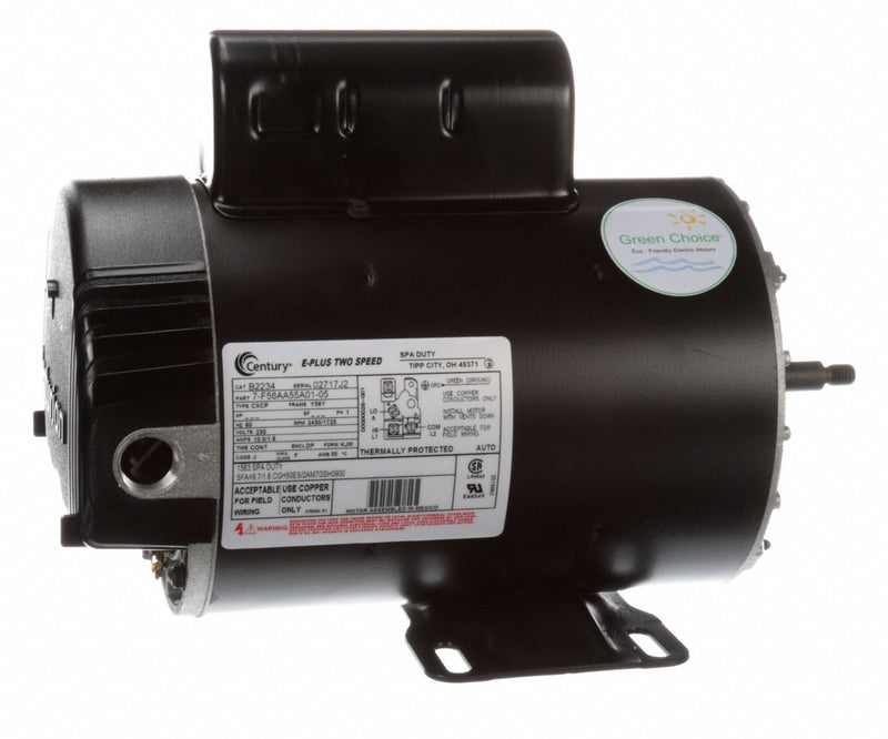Century 1/4, 2 HP Pool and Spa Pump Motor, Capacitor-Start, 230V, 56Y Frame - B2234