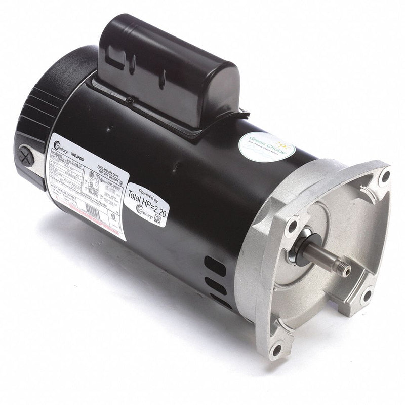 Century 1-1/2; 1/6 HP Square Flange Pool Pump Motor, Capacitor-Start/Run, 3450/1725 Nameplate RPM, 230 Volta - B2983