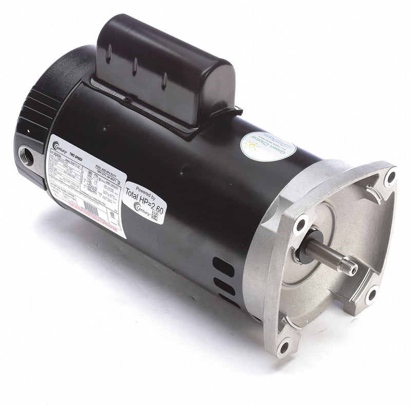 Century 2; 1/4 HP Square Flange Pool Pump Motor, Capacitor-Start/Run, 3450/1725 Nameplate RPM, 230 Voltage, - B2984