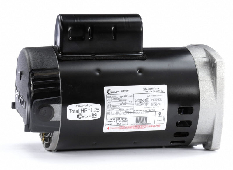 Century 3/4 HP Pool and Spa Pump Motor, Permanent Split Capacitor, 115/208-230V, 56Y Frame - B2661