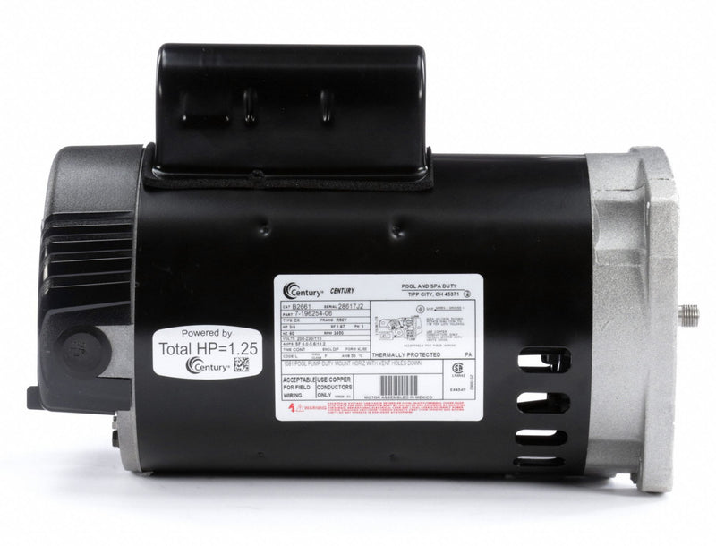 Century 3/4 HP Pool and Spa Pump Motor, Permanent Split Capacitor, 115/208-230V, 56Y Frame - B2661