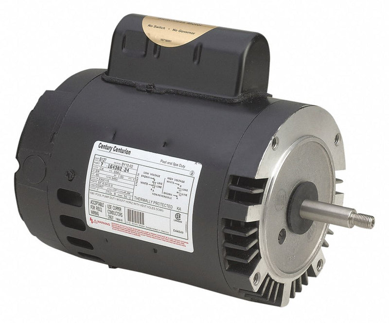 Century 1/2 HP Pool and Spa Pump Motor, Permanent Split Capacitor, 115/208-230V, 56J Frame - B657