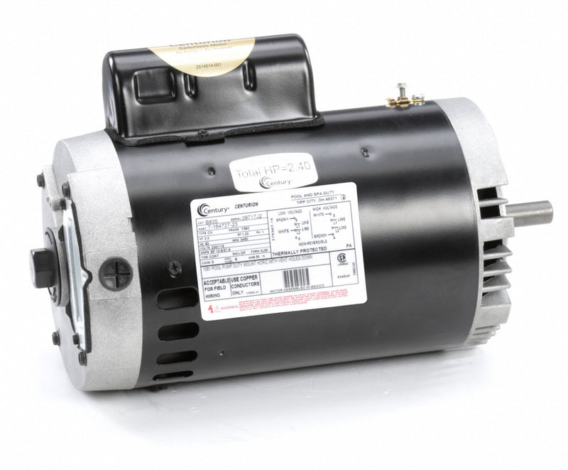 Century 2 HP Pool and Spa Pump Motor, Permanent Split Capacitor, 115/230V, 56C Frame - B835