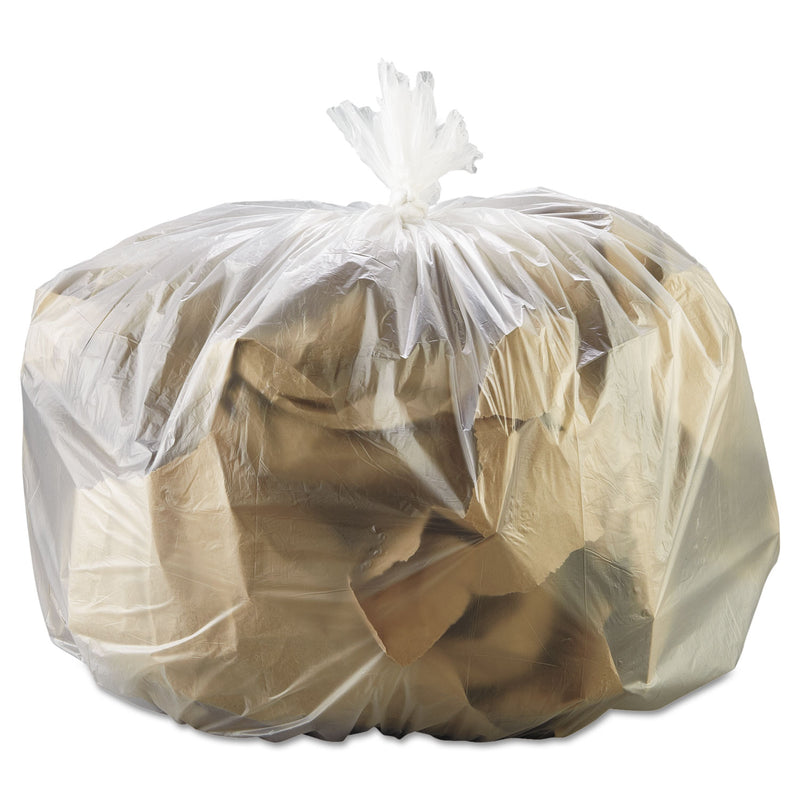 GEN High Density Can Liners, 33 Gal, 13 Microns, 33" X 39", Natural, 250/Carton - GEN333916