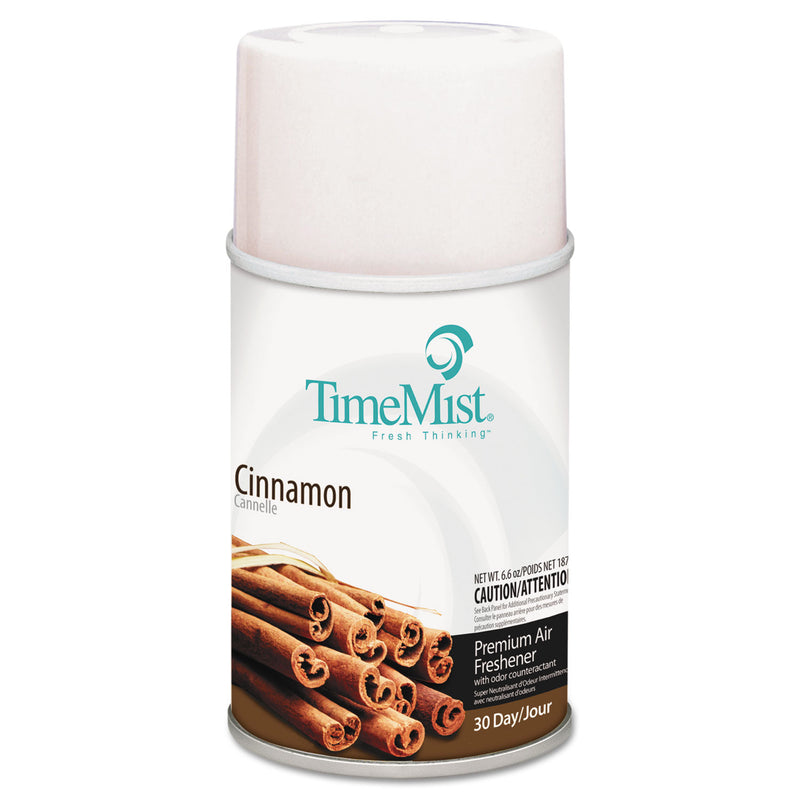 Timemist Premium Metered Air Freshener Refill, Cinnamon, 6.6 Oz Aerosol, 12/Carton - TMS1042746