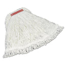 Rubbermaid Super Stitch Rayon Mop Heads, Cotton/Synthetic, White, Large - RCPD413