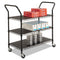 Safco Wire Utility Cart, Three-Shelf, 43.75W X 19.25D X 40.5H, Black - SAF5338BL