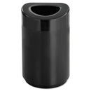 Safco Open Top Round Waste Receptacle, Steel, 30 Gal, Black - SAF9920BL