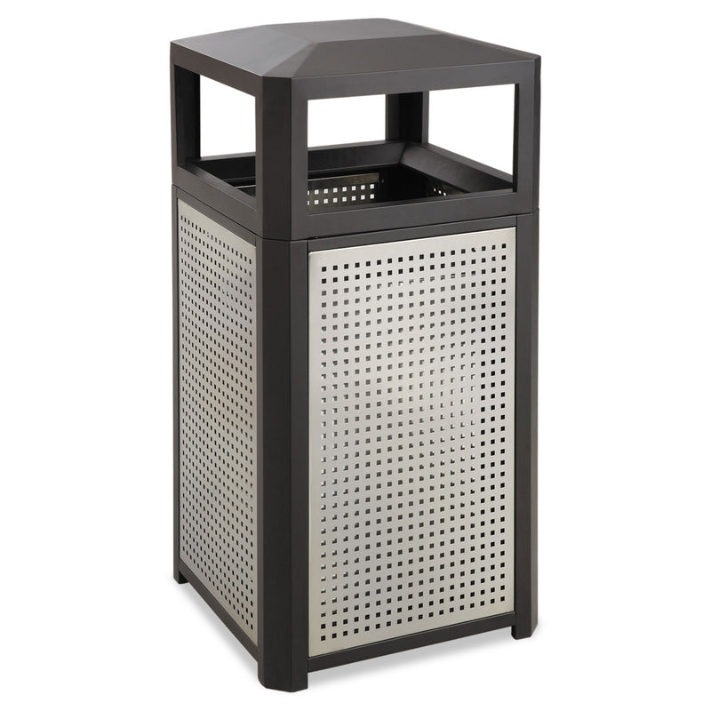 Safco Evos Series Steel Waste Container, 15 Gal, Black - SAF9932BL