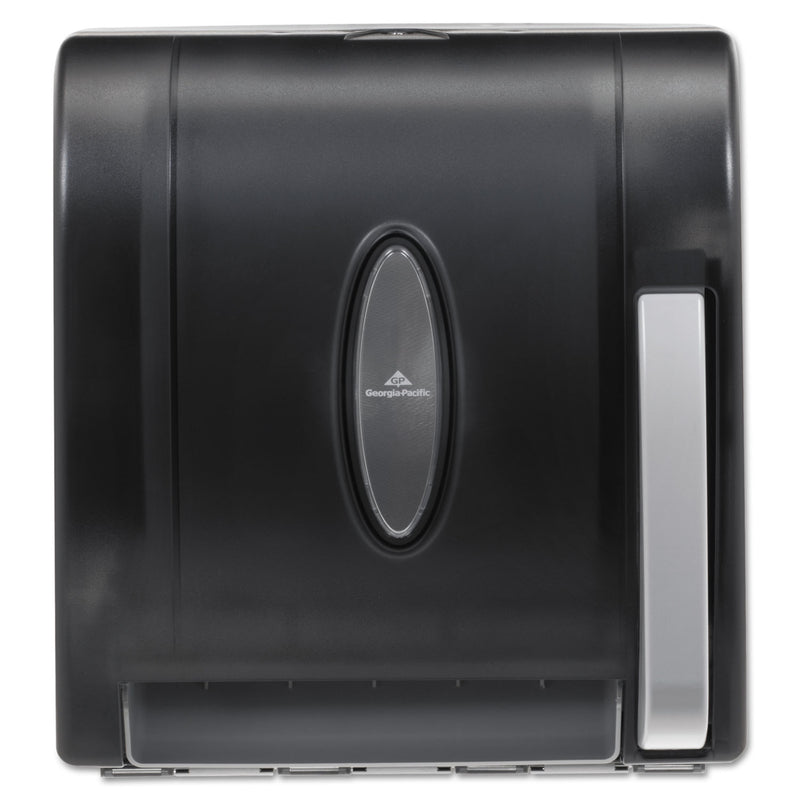 Georgia-Pacific Hygienic Push-Paddle Roll Towel Dispenser, Translucent Smoke - GPC54338