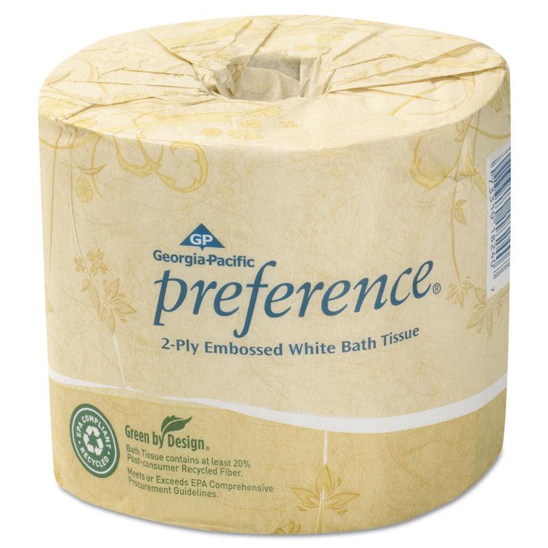 Georgia-Pacific Embossed 2-Ply Bathroom Tissue, Septic Safe, White, 550 Sheet/Roll, 80 Rolls/Carton - GPC1828001