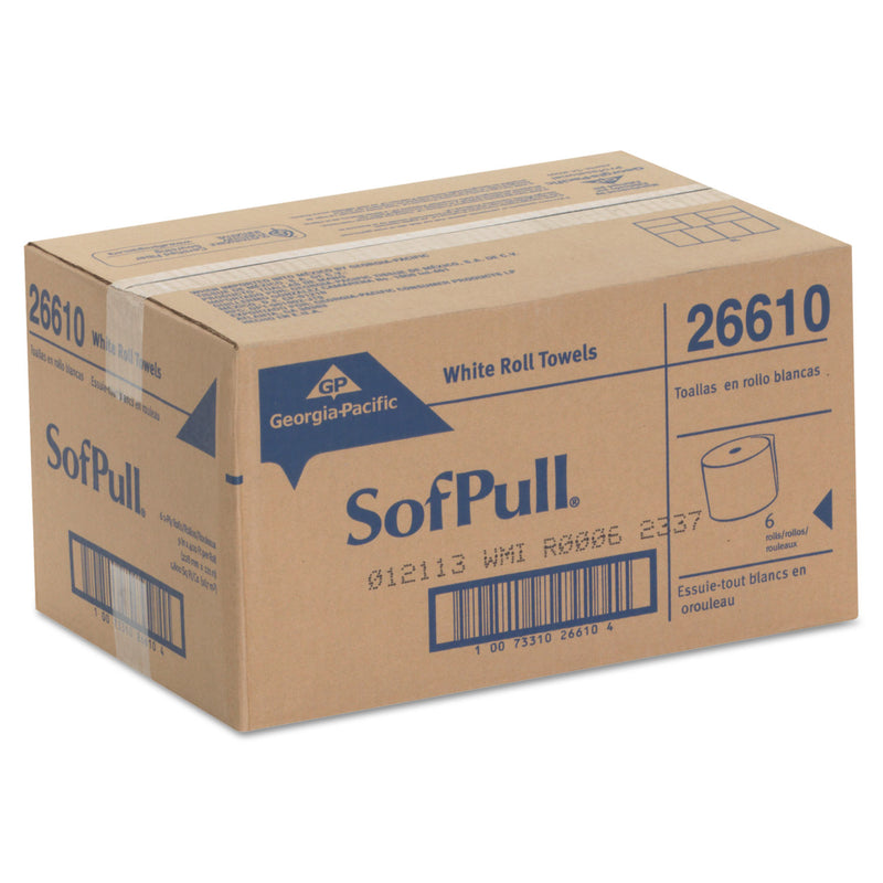 Georgia-Pacific Hardwound Paper Towel Roll, Nonperforated, 9 X 400Ft, White, 6 Rolls/Carton - GPC26610