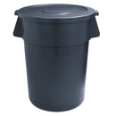 Boardwalk Round Waste Receptacle, Lldpe, 32 Gal, Gray - BWK32GLWRGRA