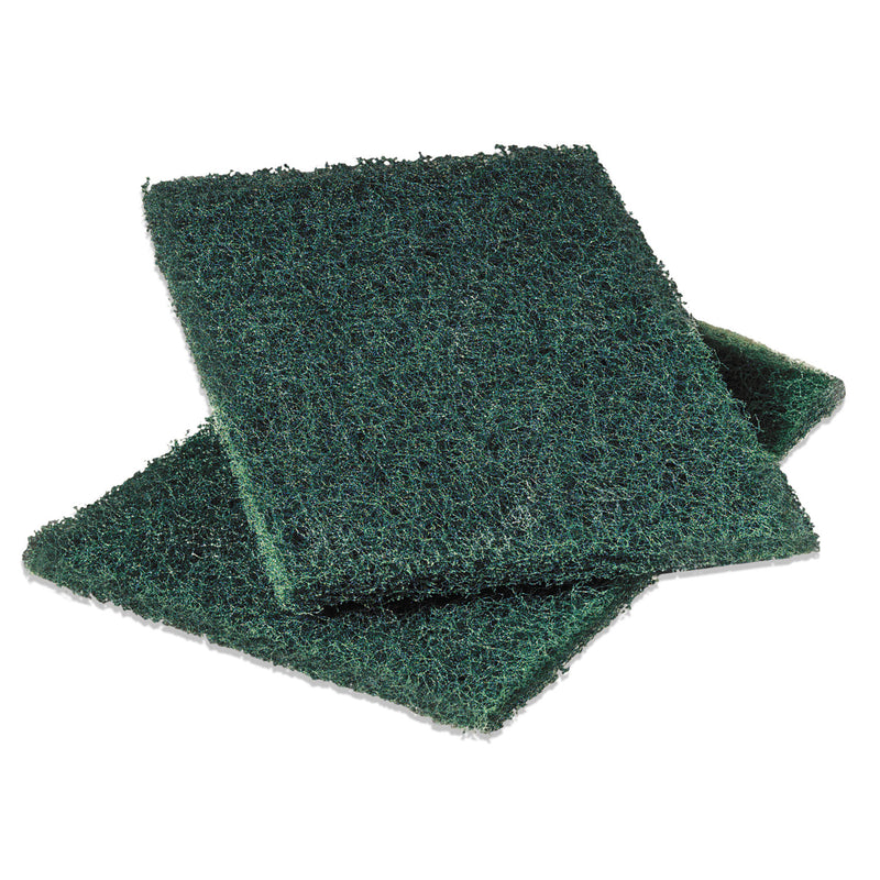 Scotch Brite Commercial Heavy-Duty Scouring Pad, Green, 6 X 9, 12/Pack - MMM86
