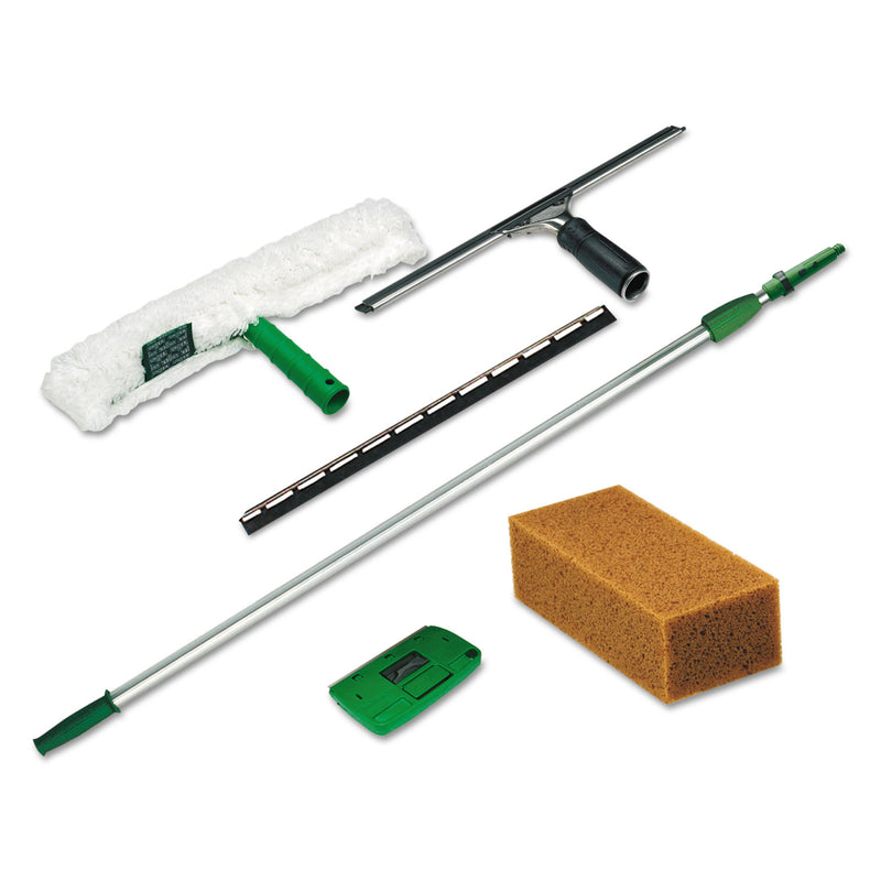 Unger Pro Window Cleaning Kit W/8Ft Pole, Scrubber, Squeegee, Scraper, Sponge - UNGPWK00