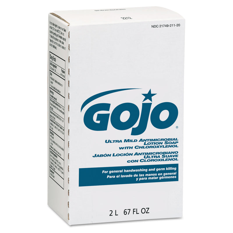 GOJO Antimicrobial Lotion Soap W/Chloroxylenol, Floral, 2000Ml Refill, 4/Carton - GOJ2212