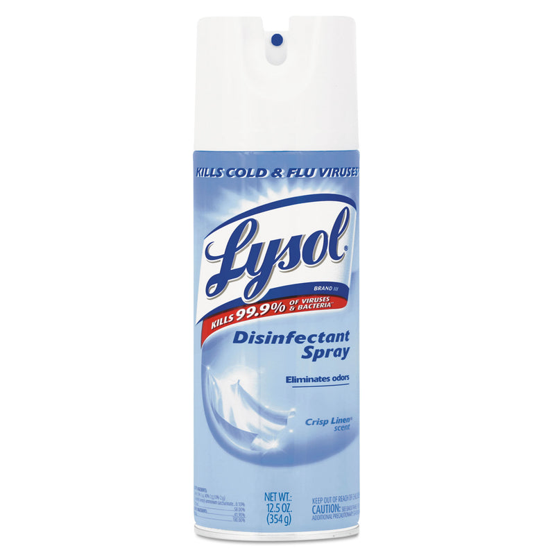 Lysol Disinfectant Spray, Crisp Linen Scent, Liquid, 12.5Oz Aerosol, 12/Carton - RAC74186