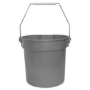 Impact Deluxe Heavy-Duty Bucket, Gray, Polypropylene, 10Qt, 10 5/8Dia X 10 1/4H - IMP5510