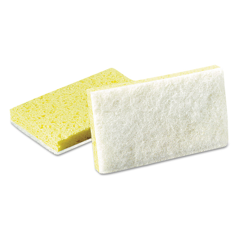 Scotch Brite Light-Duty Scrubbing Sponge, #63, 3.5 X 5.63, Yellow/White, 20/Carton - MMM08251