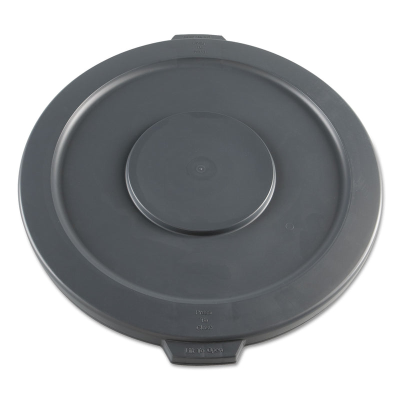 Boardwalk Lids For 32 Gal Waste Receptacle, Flat-Top, Round, Plastic, Gray - BWK32GLWRLIDG