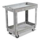 Boardwalk Utility Cart, Two-Shelf, 16W X 34D, Swivel Casters, Resin, Gray - BWK3416UCGRA