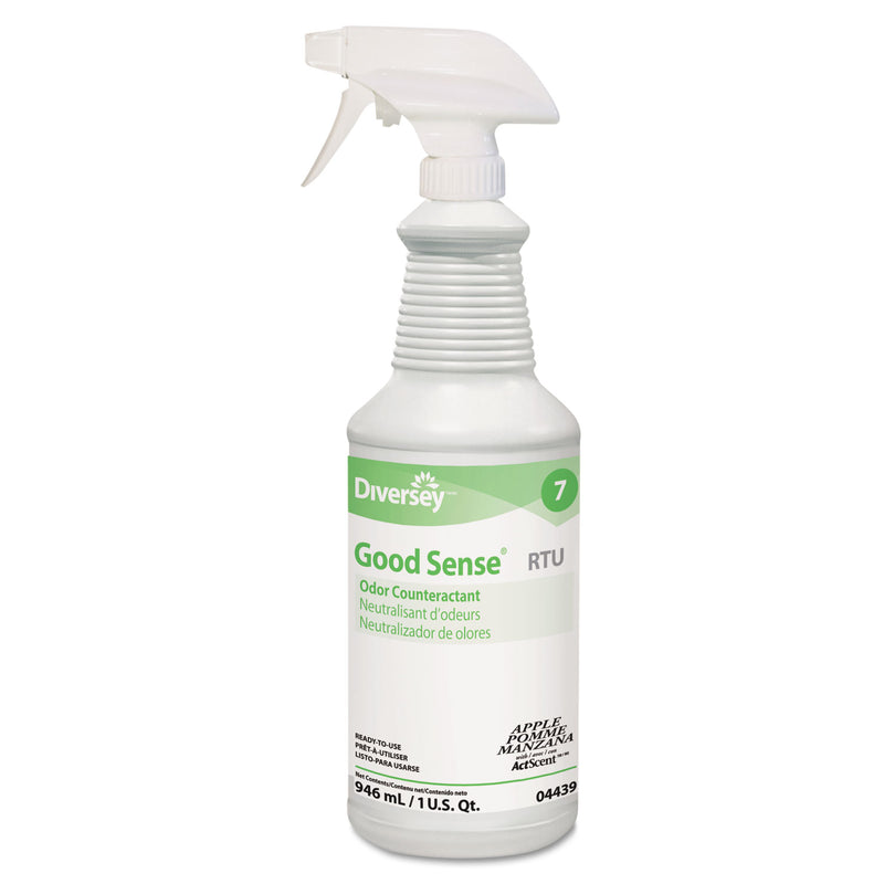 Diversey Good Sense Rtu Liquid Odor Counteractant, Apple Scent, 32 Oz Spray Bottle - DVO04439