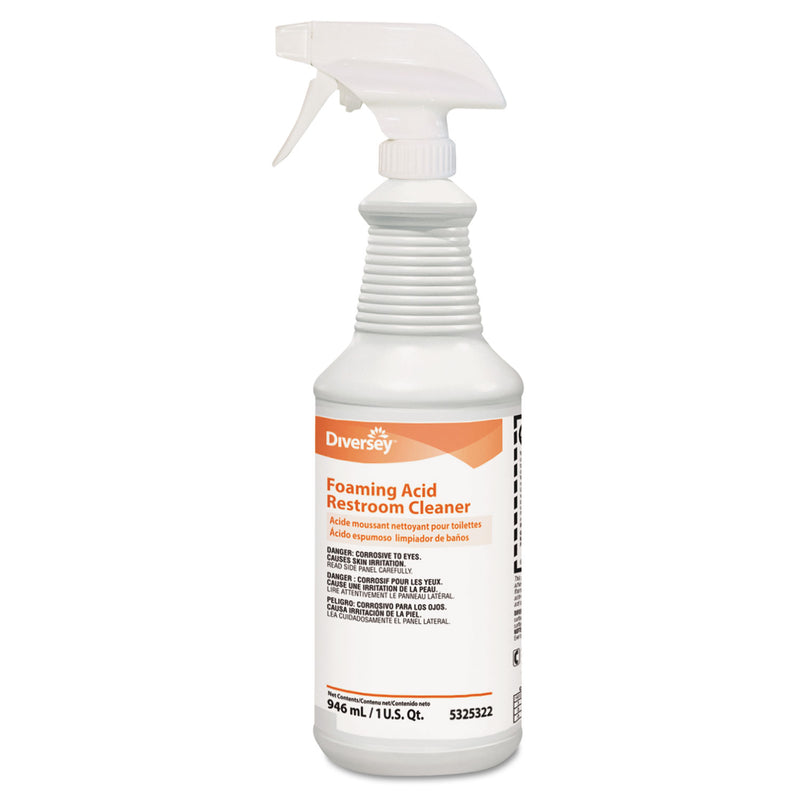 Diversey Foaming Acid Restroom Cleaner, Fresh Scent, 32 Oz Spray Bottle, 12/Carton - DVO95325322