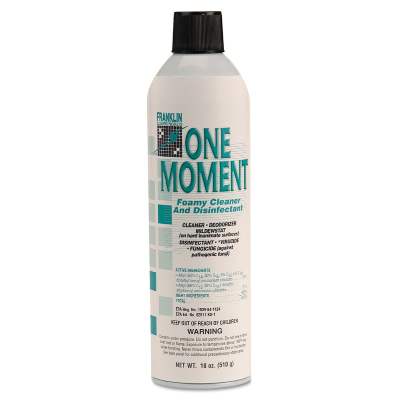 Franklin One Moment Foamy Cleaner And Disinfectant, Citrus, 18Oz. Aerosol Can, 12/Ct - FKLF803215