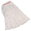 Rubbermaid Premium Cut-End Cotton Mop, White, 20 Oz, 1-In. Orange Headband - RCPF11712