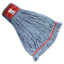 Rubbermaid Web Foot Wet Mop Heads, Shrinkless, Cotton/Synthetic, Blue, Large - RCPA253BLU