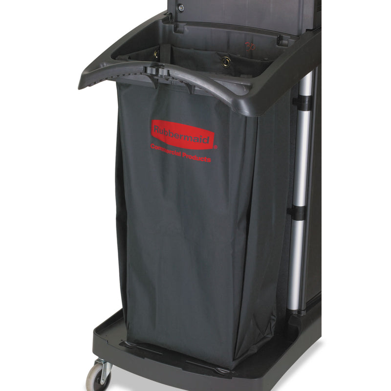 Rubbermaid Fabric Cleaning Cart Bag, 26 Gal, 17.5" X 33", Black - RCP1966888