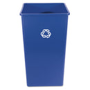 Rubbermaid Recycling Container, Square, Plastic, 50 Gal, Blue - RCP395973BLU