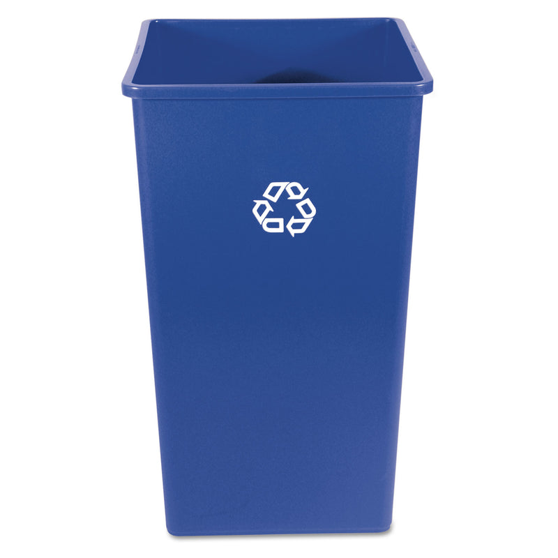 Rubbermaid Recycling Container, Square, Plastic, 50 Gal, Blue - RCP395973BLU
