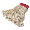 Rubbermaid Super Stitch Cotton Looped End Wet Mop Head, Large, 5" Red Headband - RCPD153